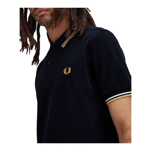 Fred Perry Polo Polo Uomo con doppia riga S P25 - FRED PERRYM3600 - T60 - S - Francavilla Moda